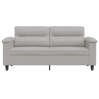 2-Sitzer-Sofa Hellgrau 140 cm Mikrofasergewebe