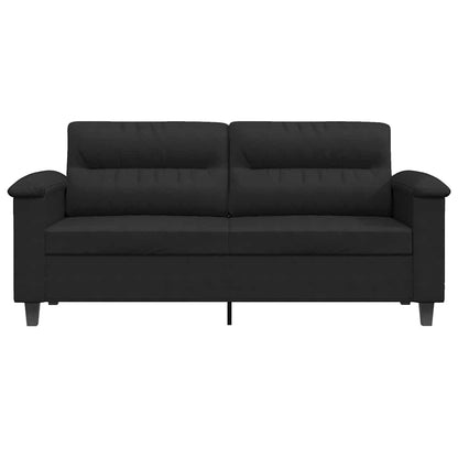 2-Sitzer-Sofa Schwarz 140 cm Mikrofasergewebe