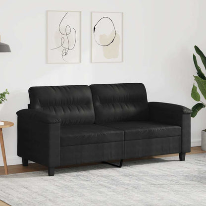 2-Sitzer-Sofa Schwarz 140 cm Mikrofasergewebe