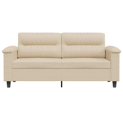 2-Sitzer-Sofa Creme 140 cm Mikrofasergewebe