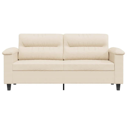 2-Sitzer-Sofa Beige 140 cm Mikrofasergewebe