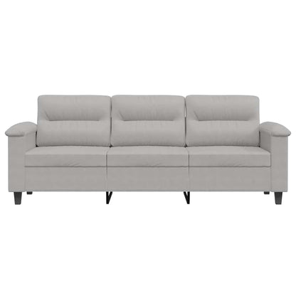 3-Sitzer-Sofa Hellgrau 180 cm Mikrofasergewebe
