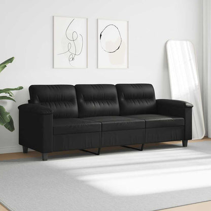 3-Sitzer-Sofa Schwarz 180 cm Mikrofasergewebe