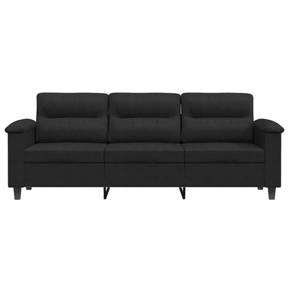3-Sitzer-Sofa Schwarz 180 cm Mikrofasergewebe