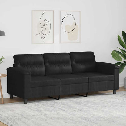 3-Sitzer-Sofa Schwarz 180 cm Mikrofasergewebe