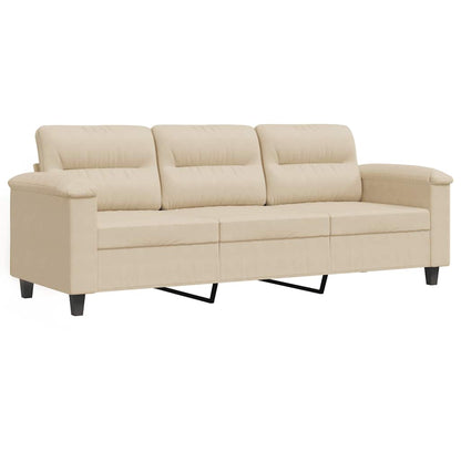 3-Sitzer-Sofa Creme 180 cm Mikrofasergewebe