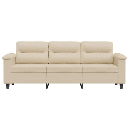 3-Sitzer-Sofa Creme 180 cm Mikrofasergewebe