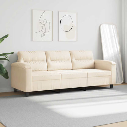 3-Sitzer-Sofa Beige 180 cm Mikrofasergewebe