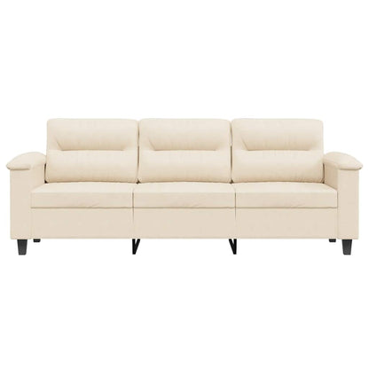 3-Sitzer-Sofa Beige 180 cm Mikrofasergewebe