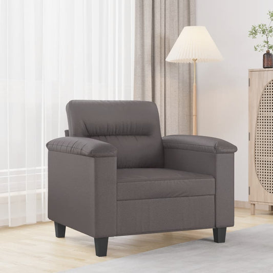 Fauteuil gris 60 cm simili cuir