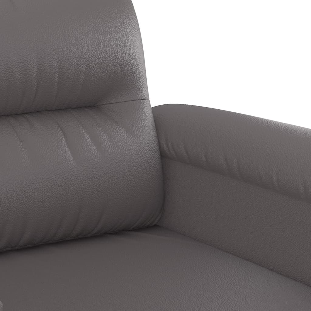 2-Sitzer-Sofa Grau 140 cm Kunstleder