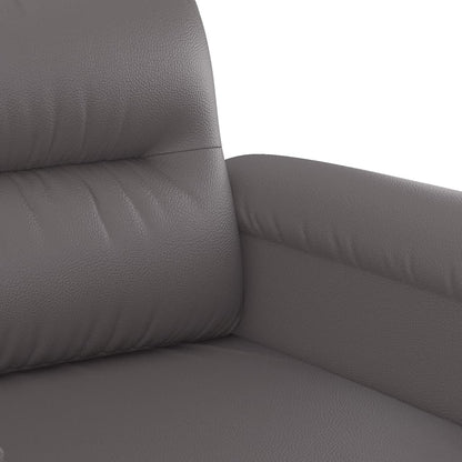 2-Sitzer-Sofa Grau 140 cm Kunstleder