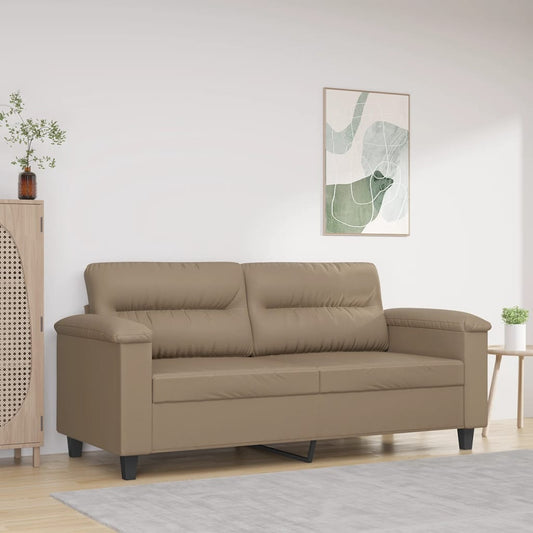 Canapé 2 places marron cappuccino 140 cm simili cuir