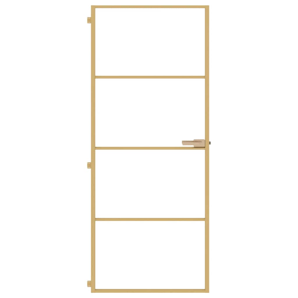Innentür Schlank Golden 83x201,5 cm Hartglas und Aluminium