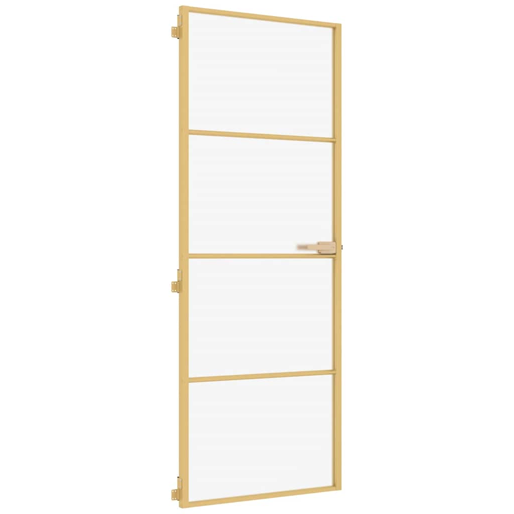 Innentür Schlank Golden 76x201,5 cm Hartglas und Aluminium