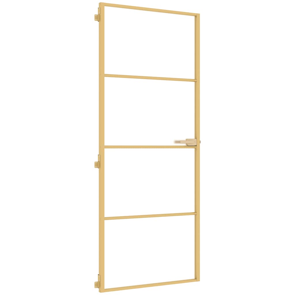 Innentür Schlank Golden 83x201,5 cm Hartglas und Aluminium