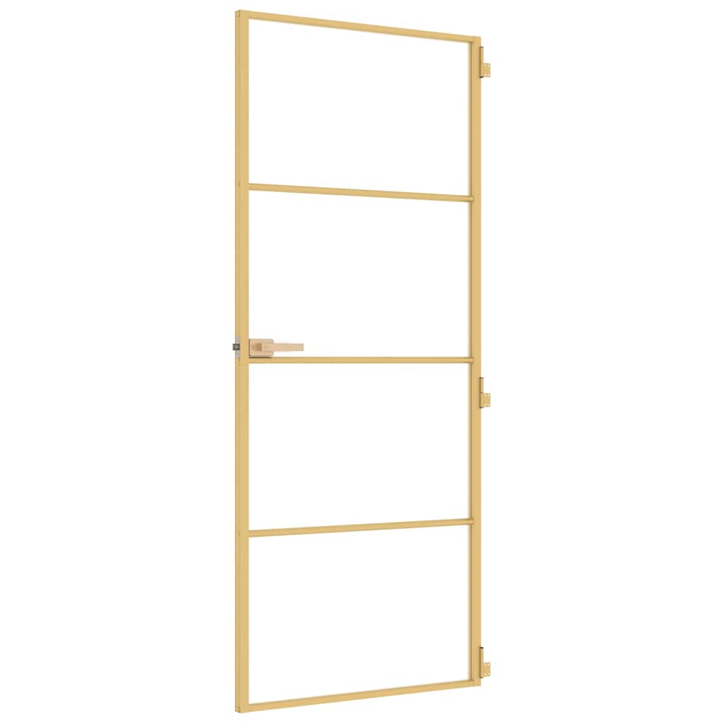 Innentür Schlank Golden 83x201,5 cm Hartglas und Aluminium