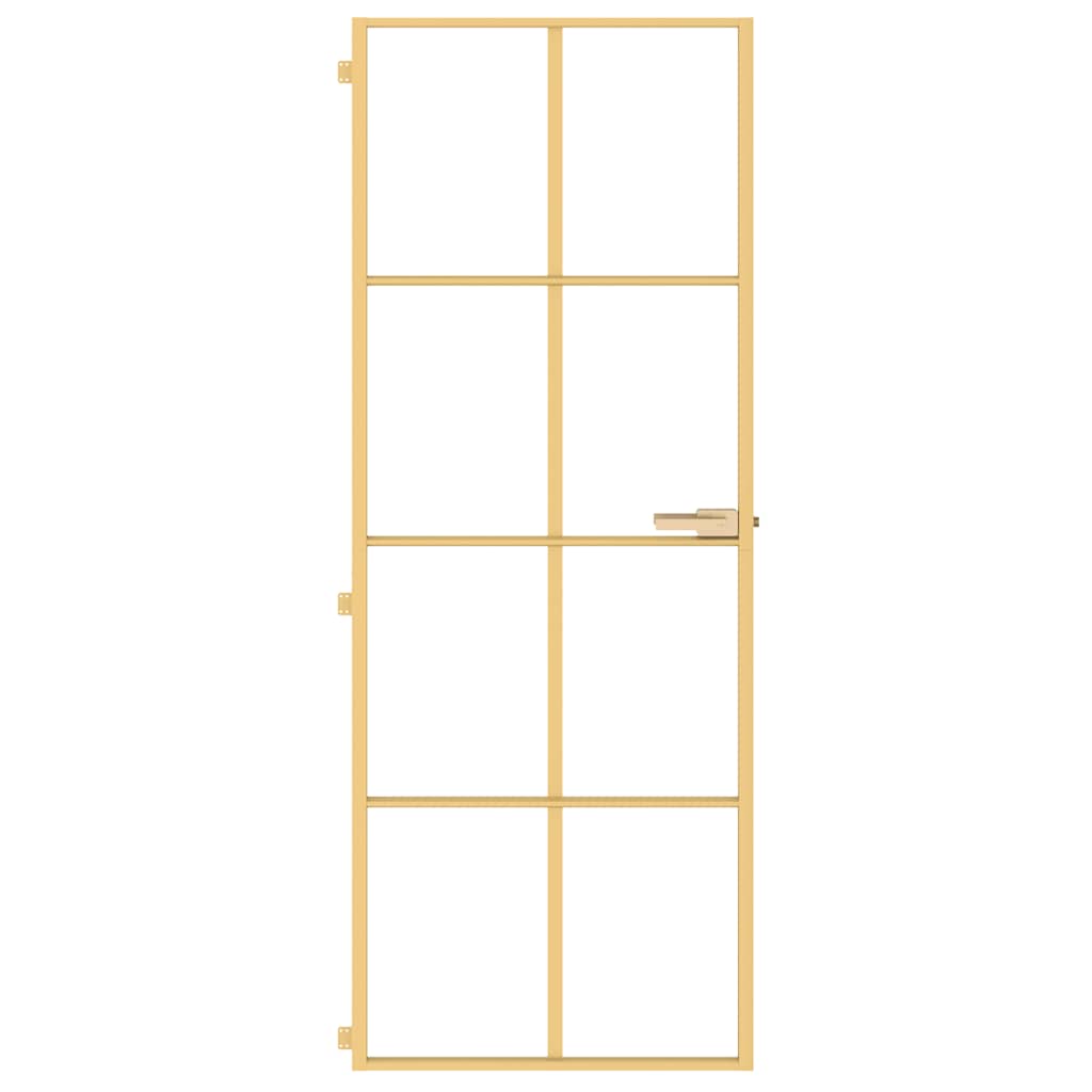Innentür Schlank Golden 76x201,5 cm Hartglas und Aluminium