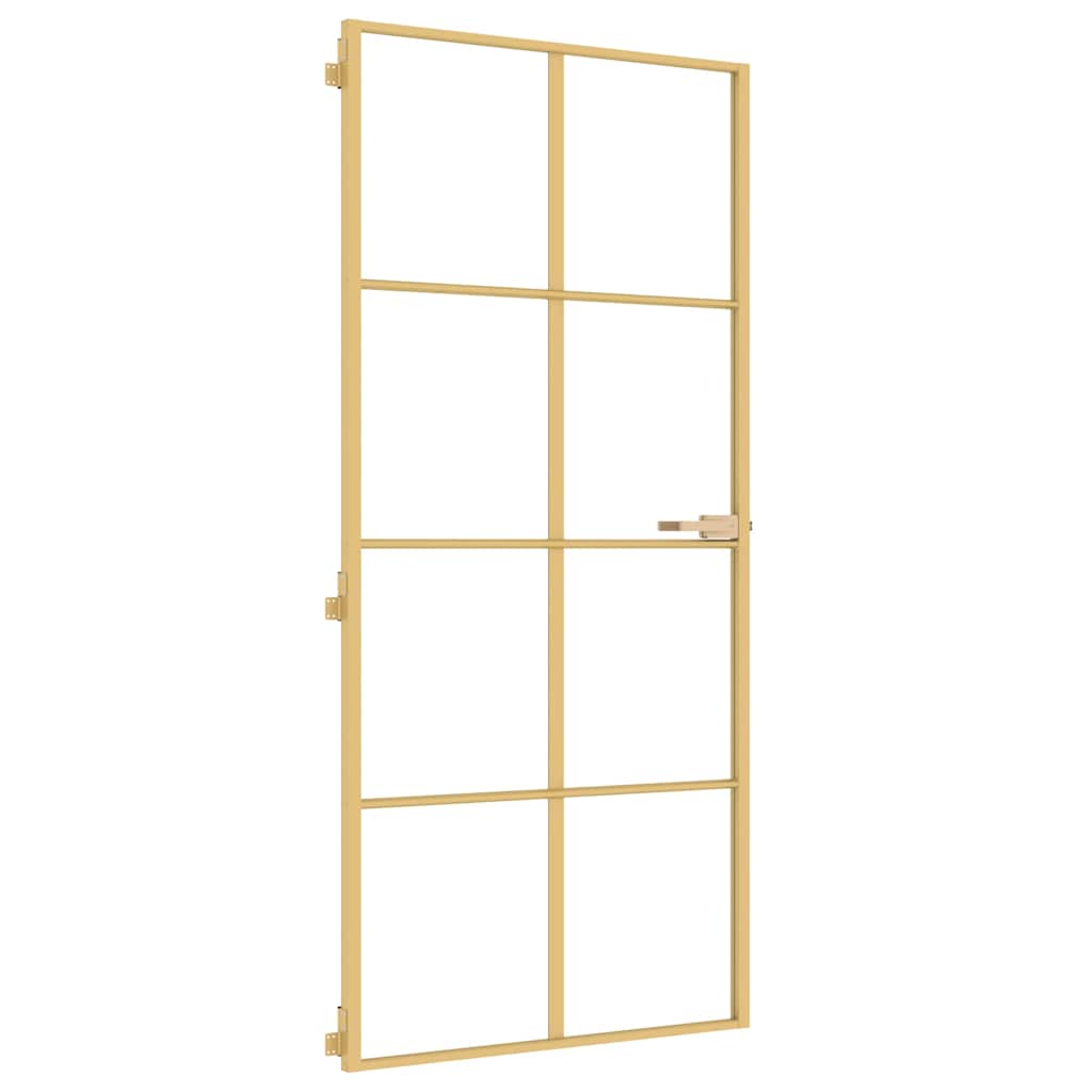 Innentür Schlank Golden 93x201,5 cm Hartglas und Aluminium