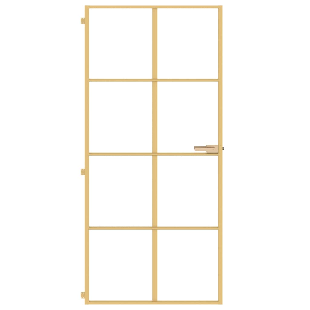 Innentür Schlank Golden 93x201,5 cm Hartglas und Aluminium