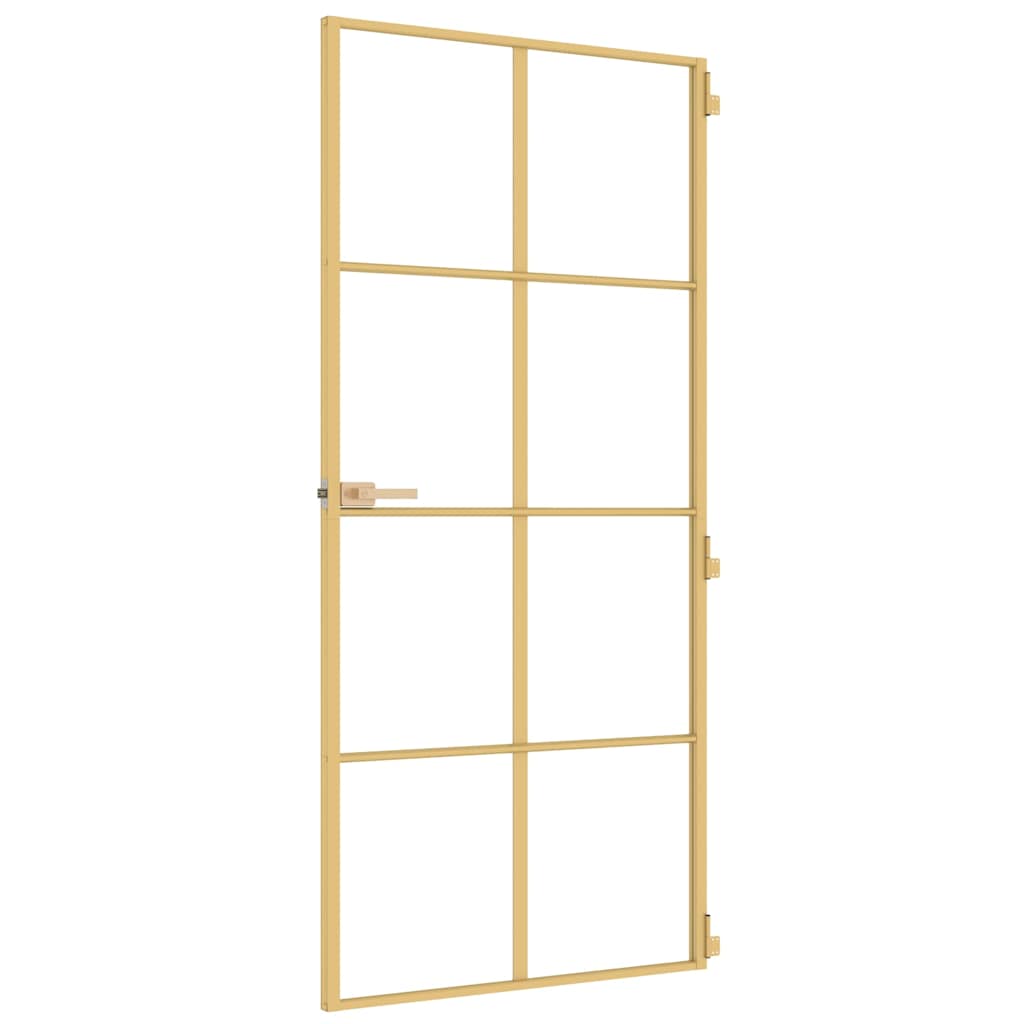 Innentür Schlank Golden 93x201,5 cm Hartglas und Aluminium