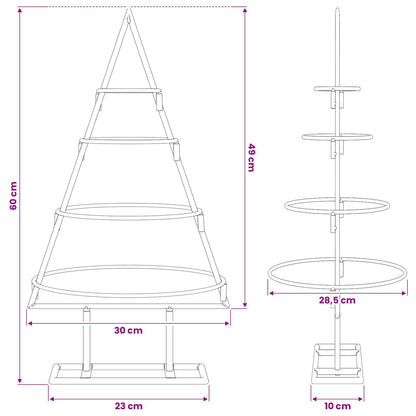 Metall-Weihnachtsbaum Deko Schwarz 60 cm