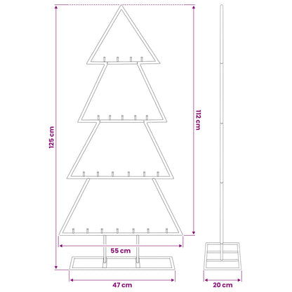 Metall-Weihnachtsbaum für Dekorationen Schwarz 125 cm