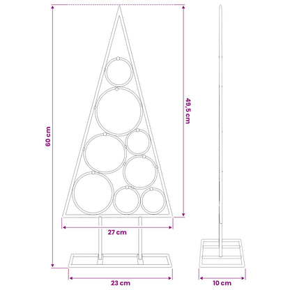 Metall-Weihnachtsbaum Deko Schwarz 60 cm