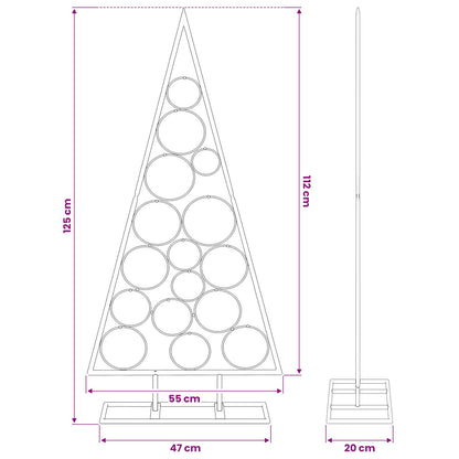 Metall-Weihnachtsbaum für Dekorationen Schwarz 125 cm