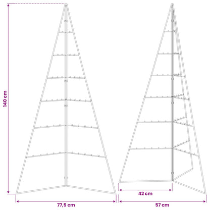 Metall-Weihnachtsbaum für Dekorationen Schwarz 140 cm
