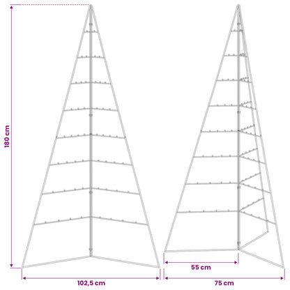 Metall-Weihnachtsbaum für Dekorationen Schwarz 180 cm