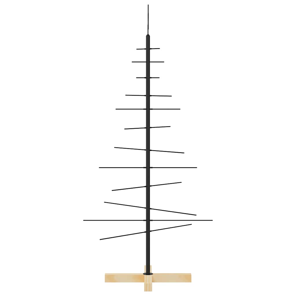 Weihnachtsbaum Metall mit Holzständer Schwarz 120 cm