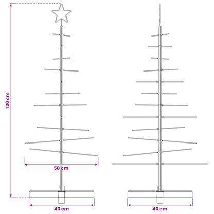 Weihnachtsbaum Metall mit Holzständer Schwarz 120 cm