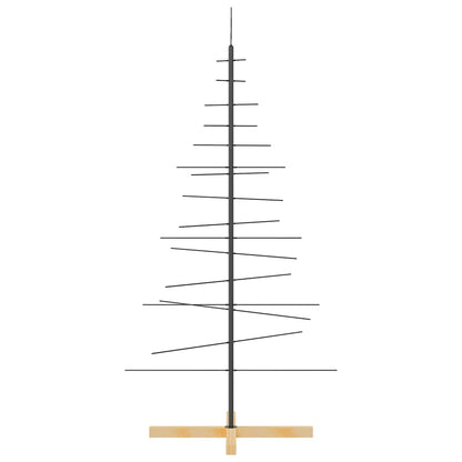 Weihnachtsbaum Metall mit Holzständer Schwarz 150 cm