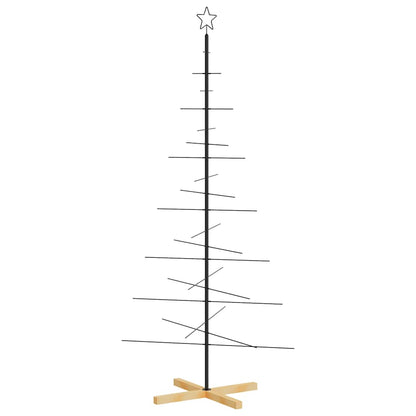 Weihnachtsbaum Metall mit Holzständer Schwarz 180 cm