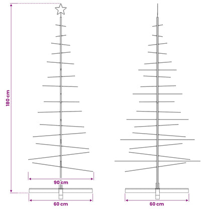 Weihnachtsbaum Metall mit Holzständer Schwarz 180 cm