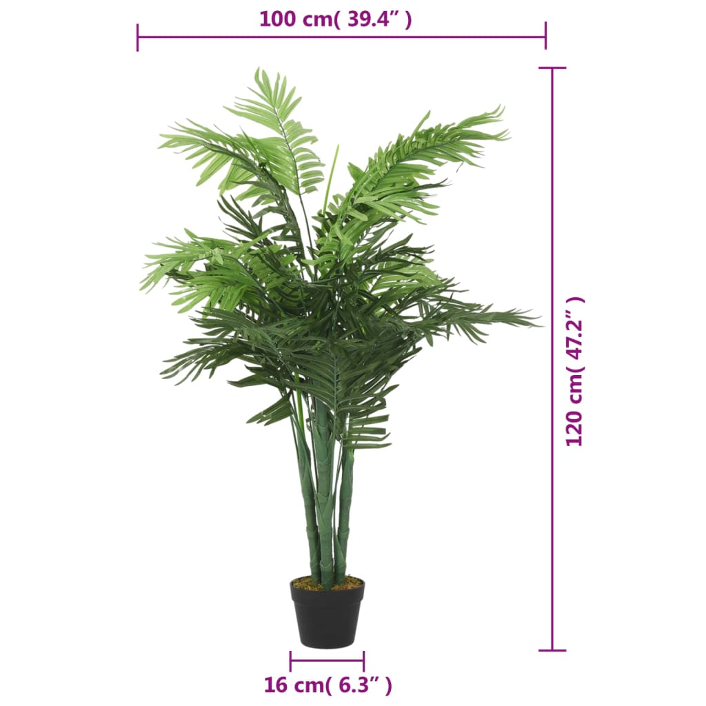 Palme Künstlich 28 Blätter 120 cm Grün