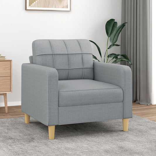 Canapé fauteuil gris clair 60 cm tissu