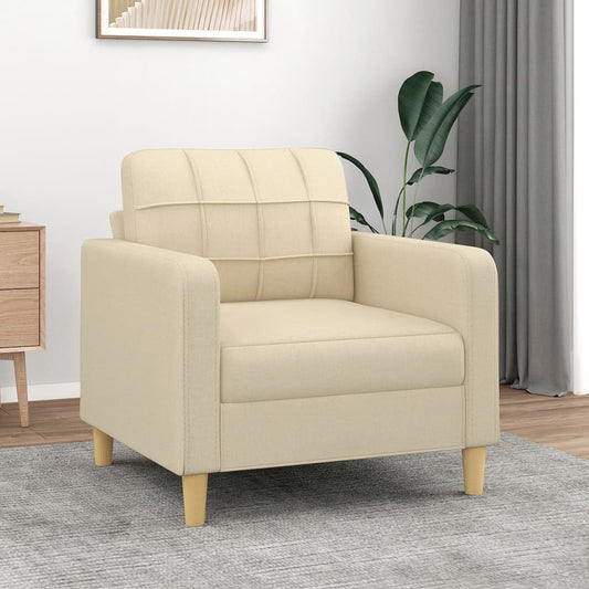 Canapé fauteuil crème 60 cm tissu