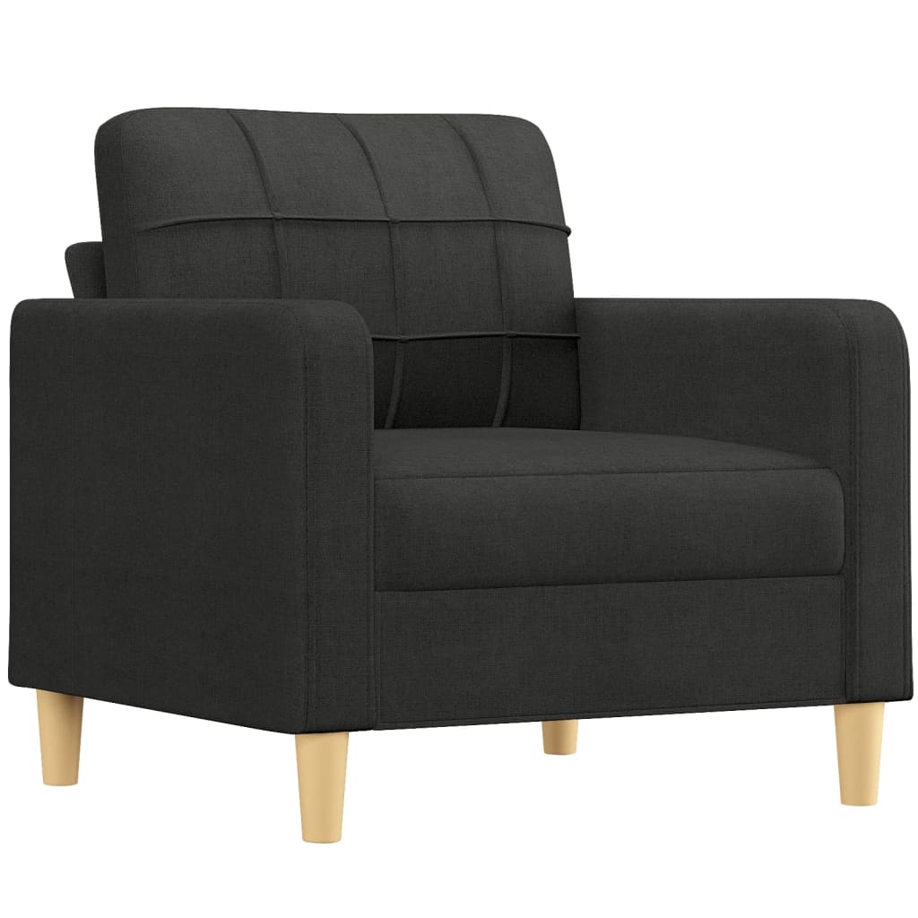 Canapé fauteuil noir 60 cm tissu