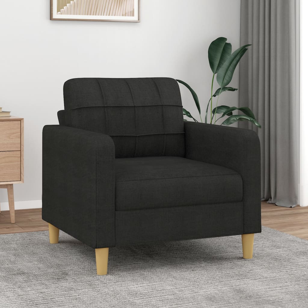 Canapé fauteuil noir 60 cm tissu