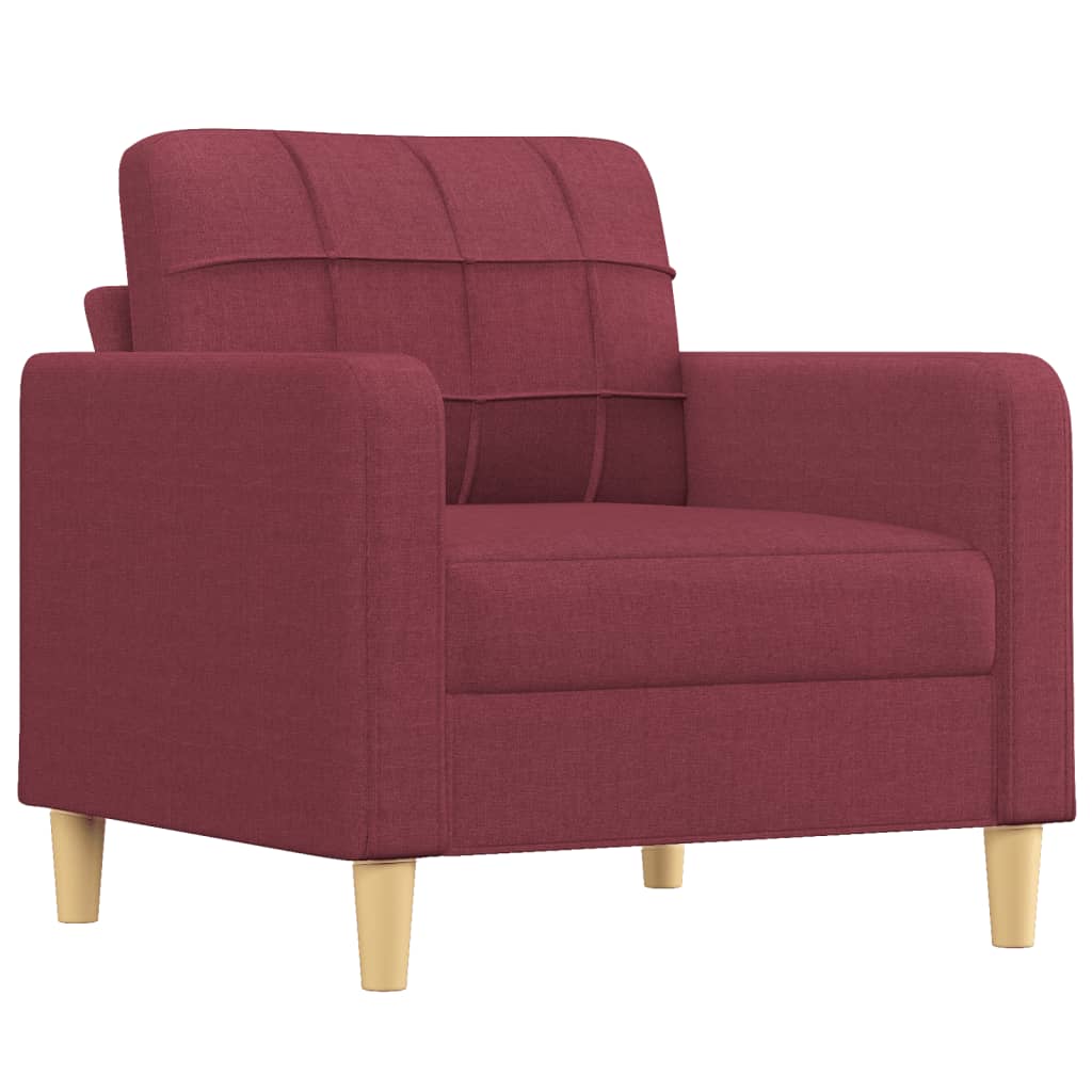 Canapé fauteuil rouge vin 60 cm tissu