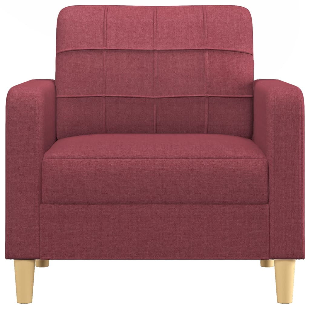 Canapé fauteuil rouge vin 60 cm tissu