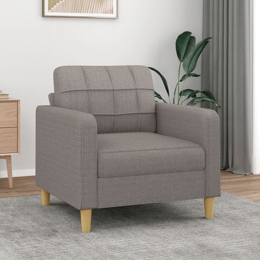 Canapé fauteuil tissu taupe 60 cm