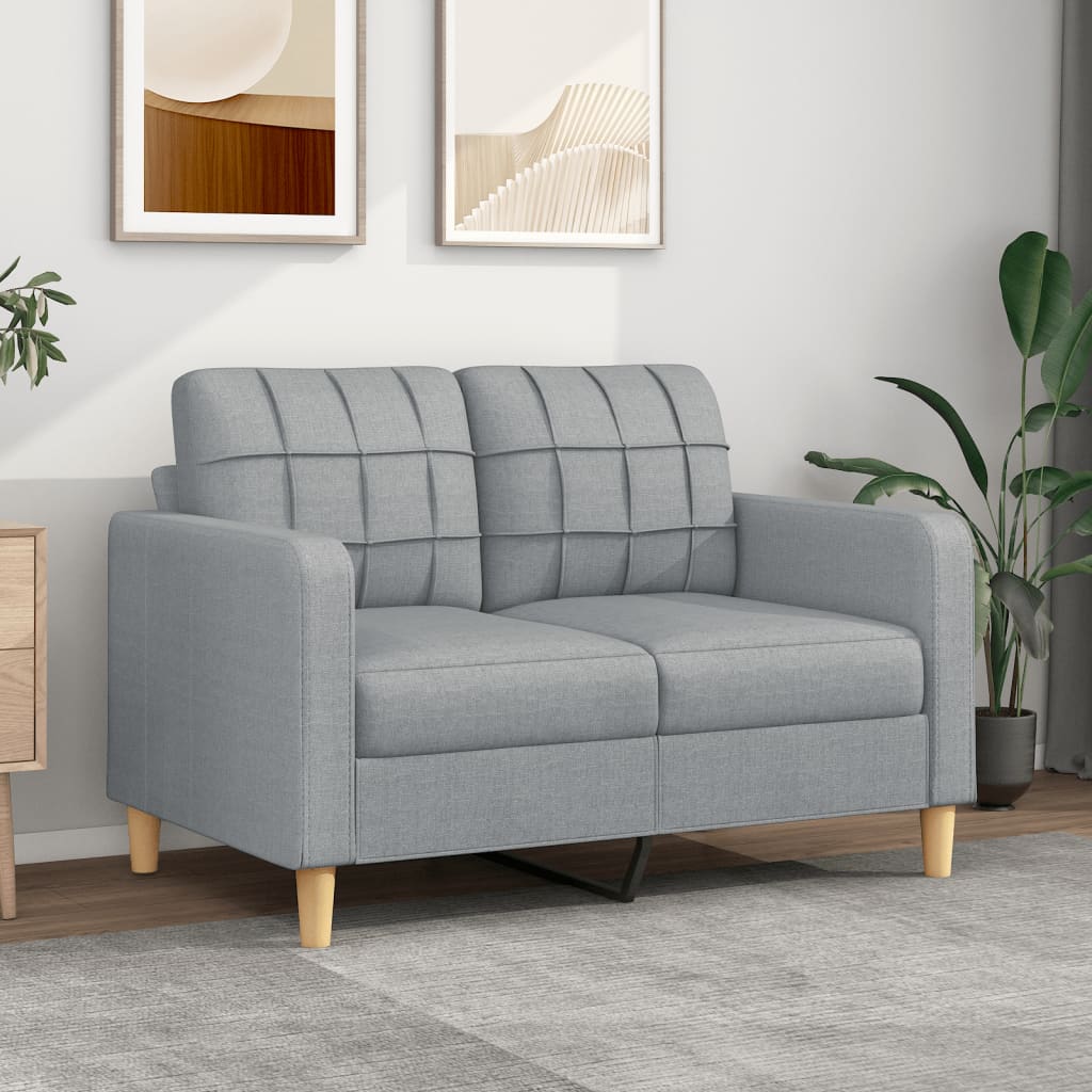 2-Sitzer-Sofa Hellgrau 120 cm Stoff