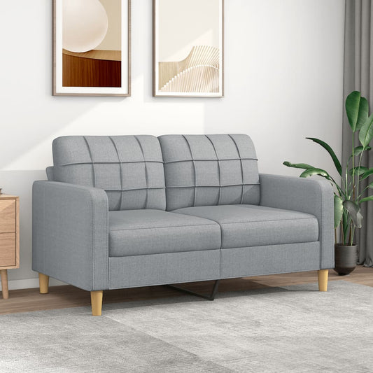 2-Sitzer-Sofa Hellgrau 140 cm Stoff