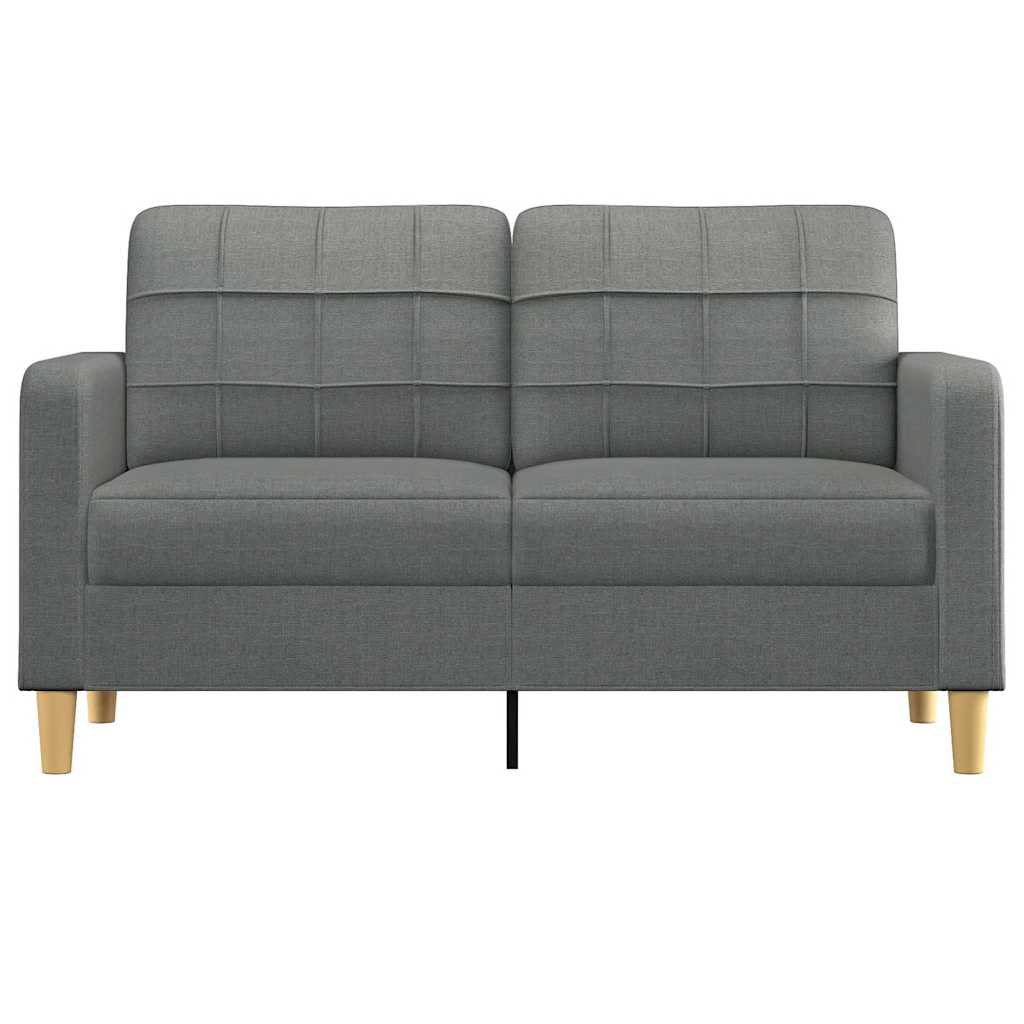 2-seater sofa dark grey 140 cm fabric
