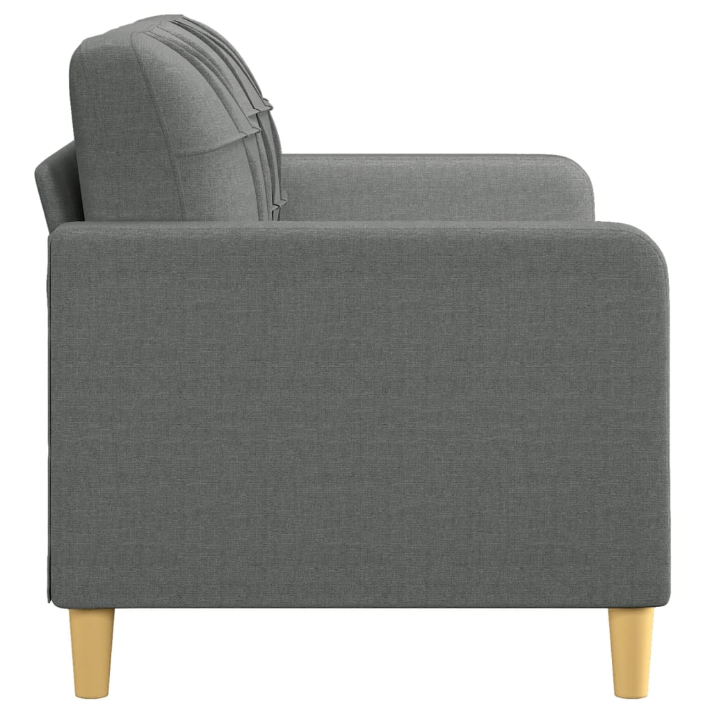2-seater sofa dark grey 140 cm fabric
