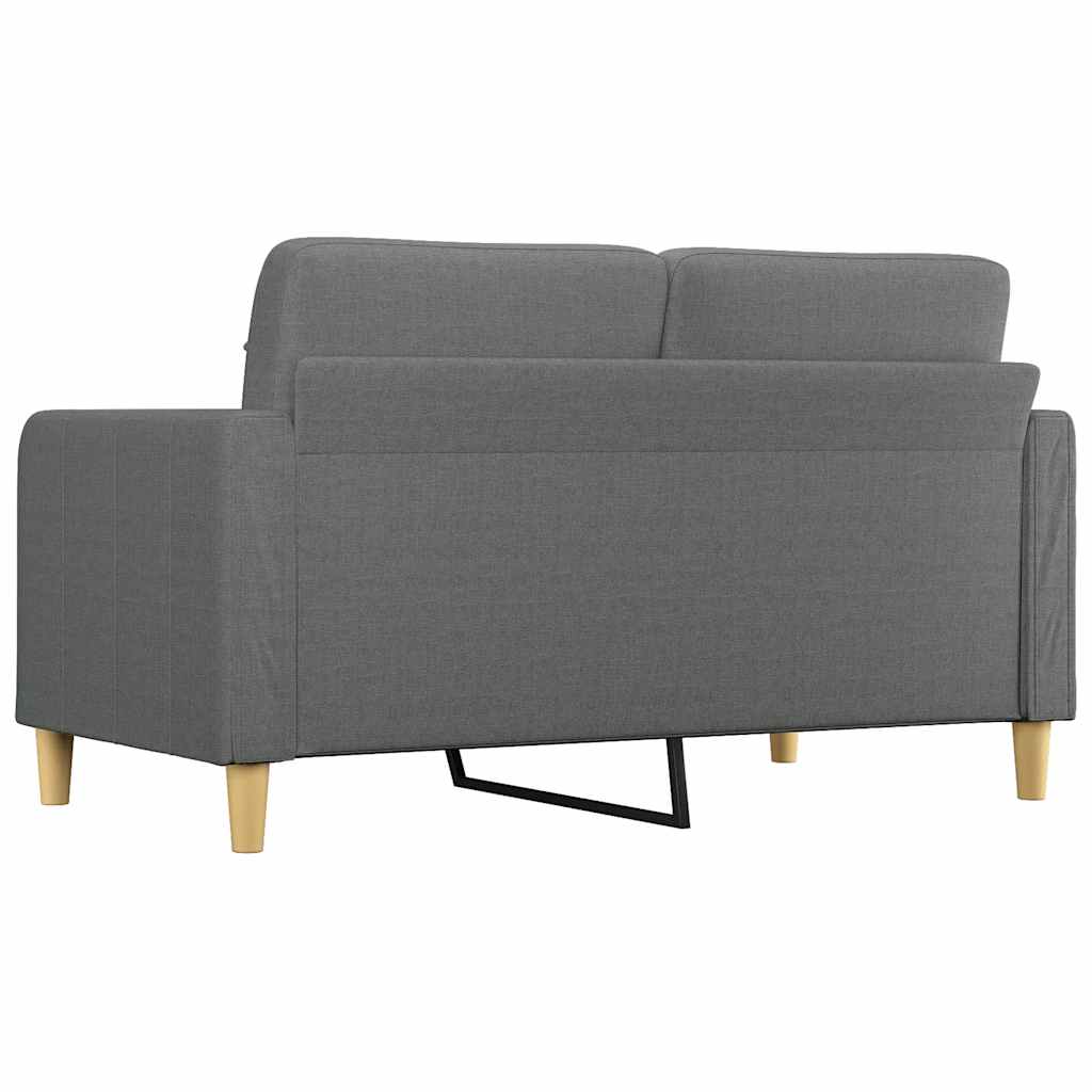 2-seater sofa dark grey 140 cm fabric