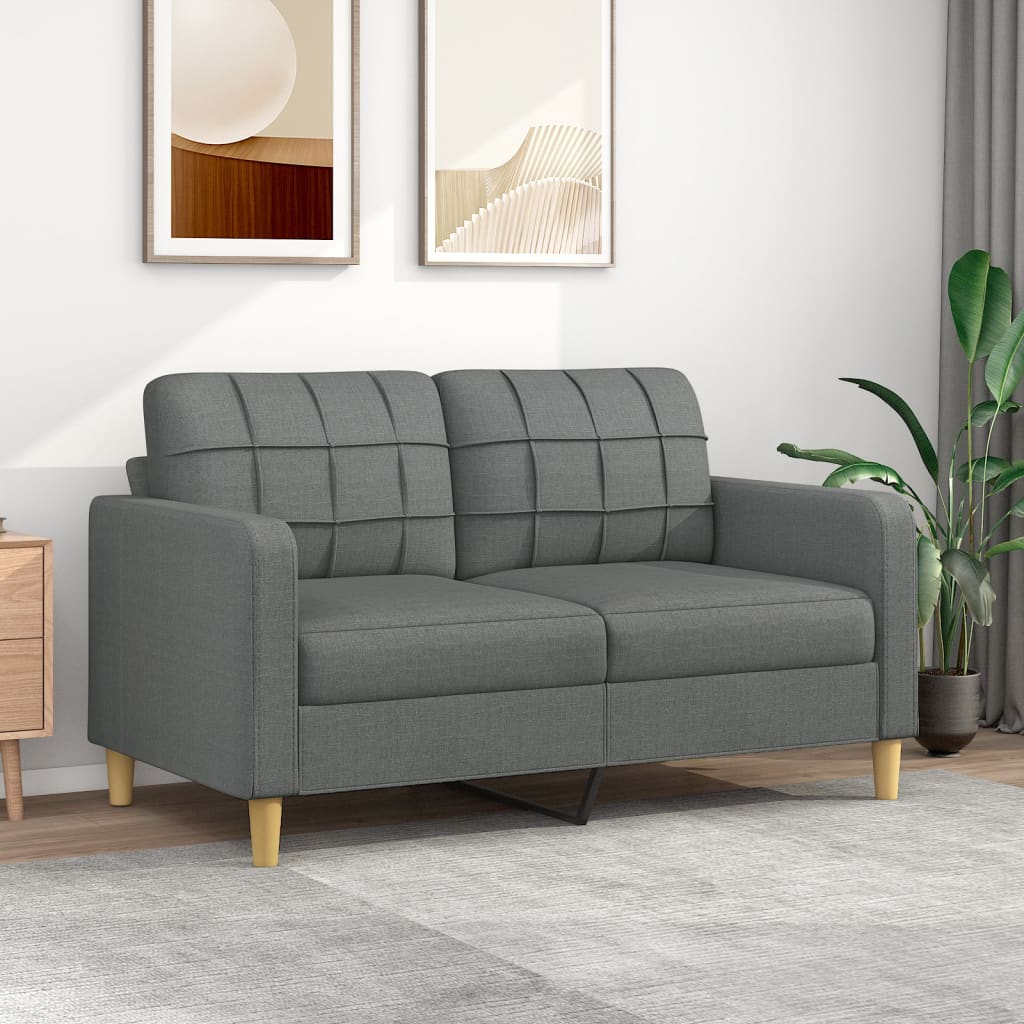 2-Sitzer-Sofa Dunkelgrau 140 cm Stoff